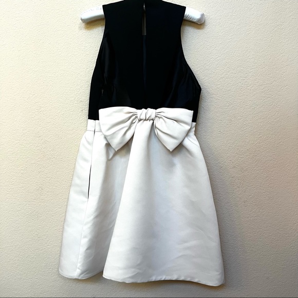 Kate Spade Black White SATIN FAILLE Bow Dress NWT B4/4 - Picture 7 of 15